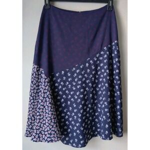 Talbots Skirt Women's Size 4P Patchwork Floral Print A-Line Flared Lined Flouncy